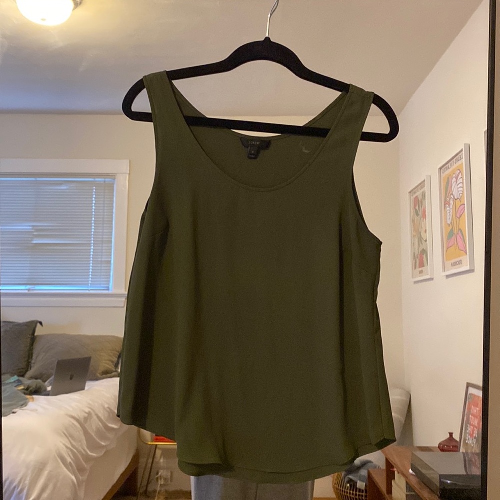 Olive green J Crew tank top